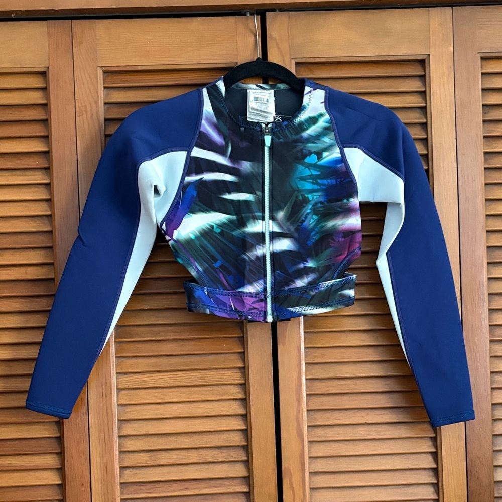 Roxy Navy & Light Blue Zip-Up Surf Jacket